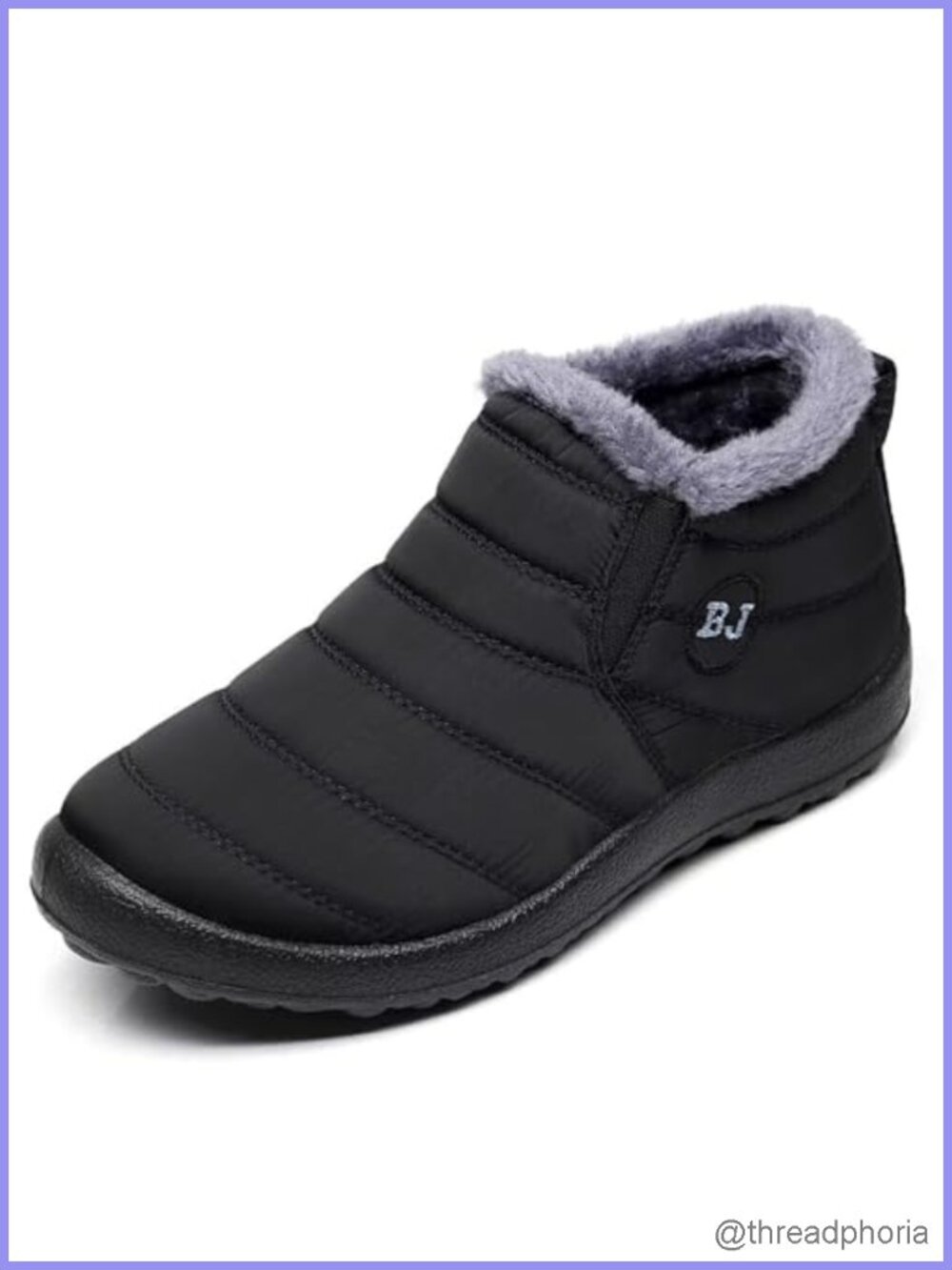 Women's Fur Lined Slip On Ankle Snow Boots Waterproof Winter Booties